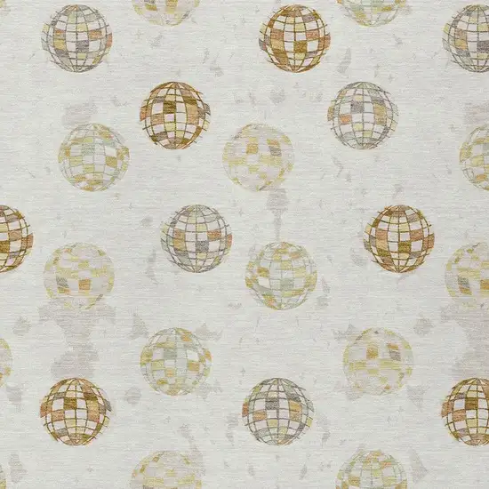 Ivory And Copper Geometric Washable Indoor Outdoor Area Rug Photo 5