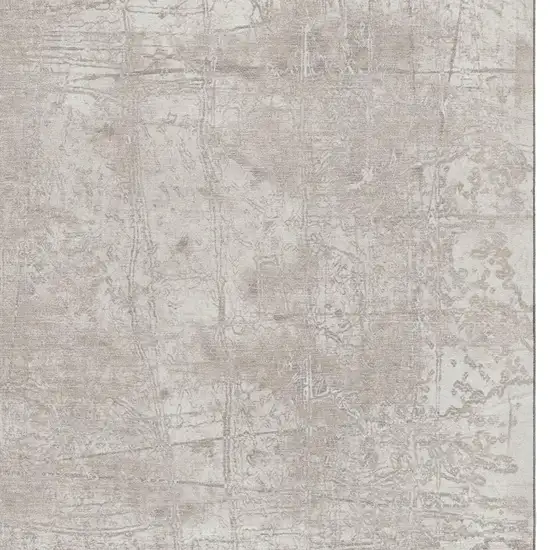 Ivory And Cream Abstract Washable Area Rug With UV Protection Photo 3