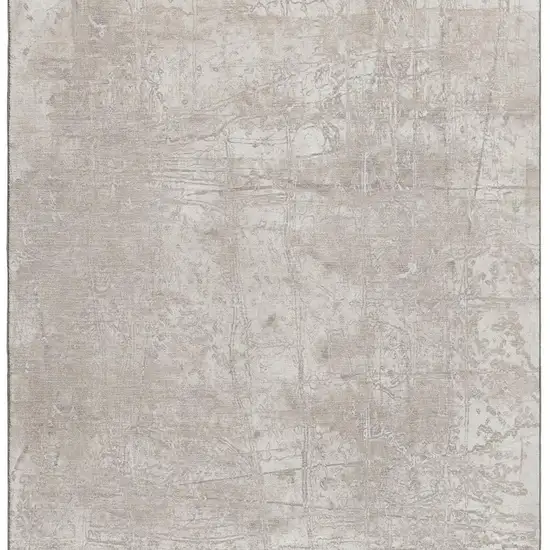 Ivory And Cream Abstract Washable Area Rug With UV Protection Photo 4