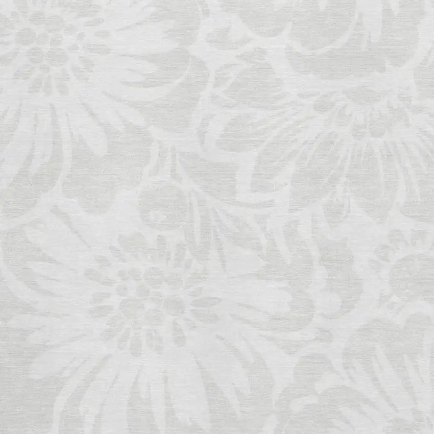 Ivory And Cream Floral Washable Area Rug With UV Protection Photo 3