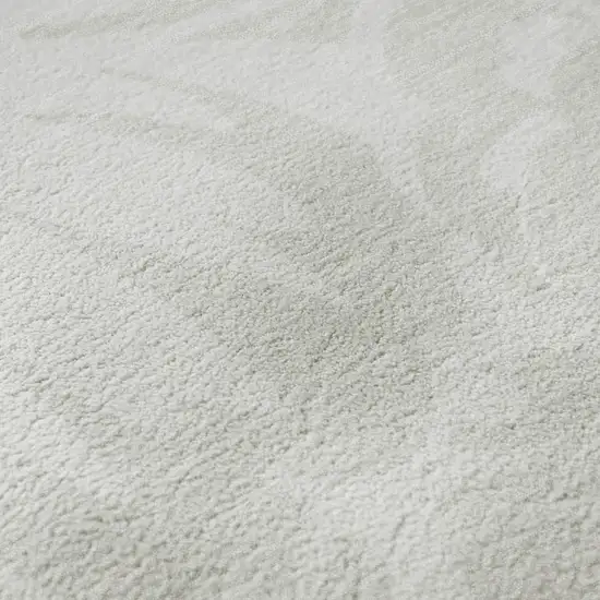 Ivory And Cream Floral Washable Area Rug With UV Protection Photo 9