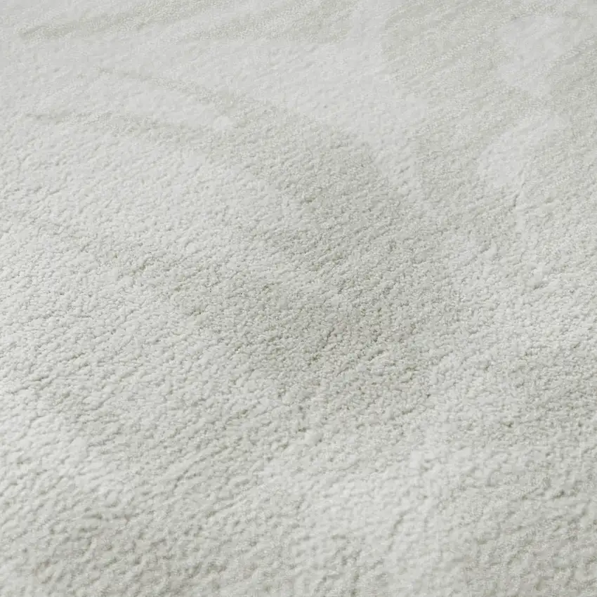 Ivory And Cream Floral Washable Area Rug With UV Protection Photo 9