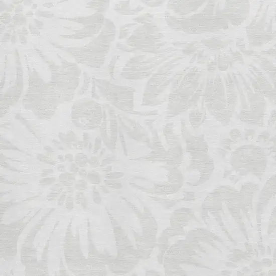 Ivory And Cream Floral Washable Area Rug With UV Protection Photo 3