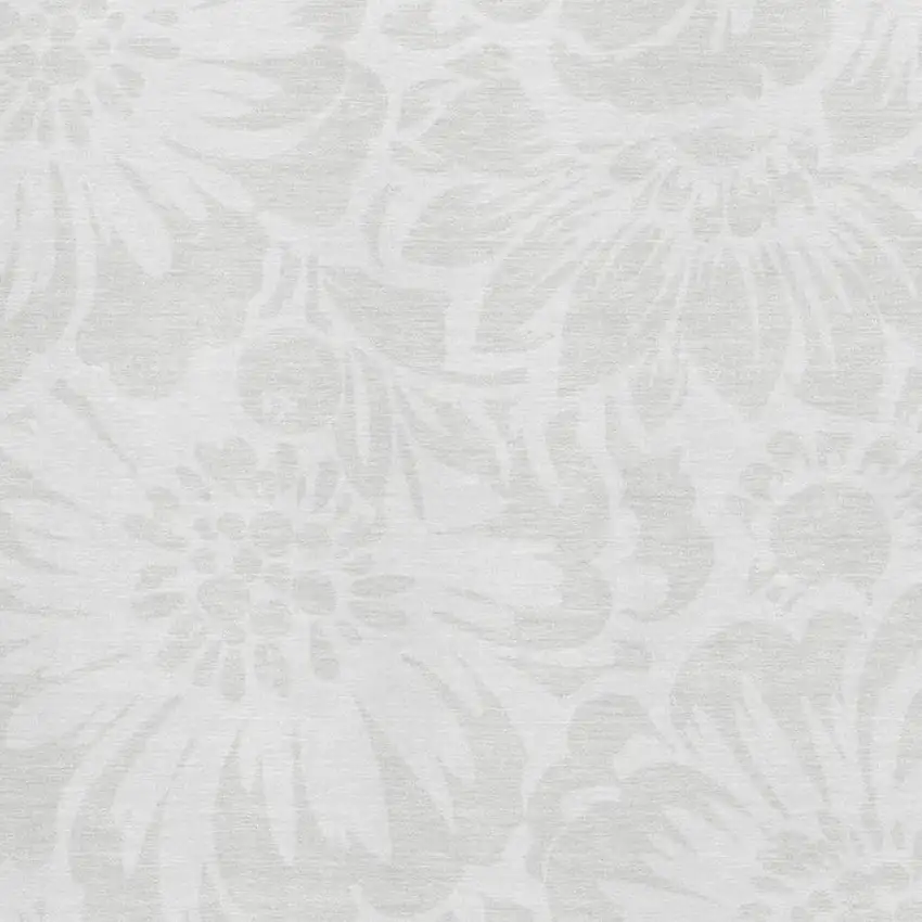 Ivory And Cream Floral Washable Area Rug With UV Protection Photo 3