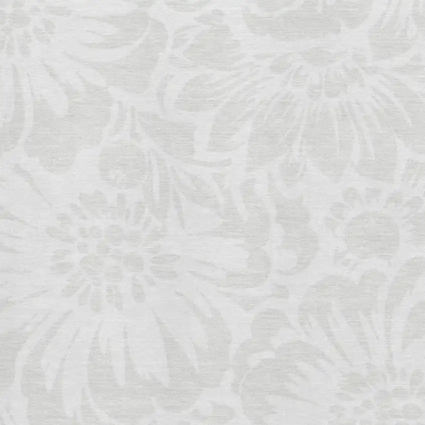 Ivory And Cream Floral Washable Area Rug With UV Protection Photo 3