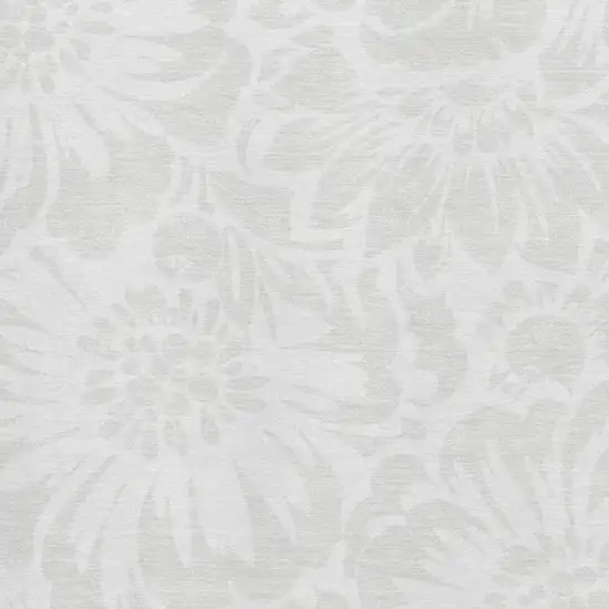 Ivory And Cream Floral Washable Area Rug With UV Protection Photo 3