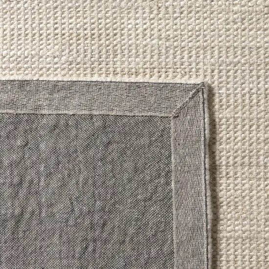 Ivory And Cream Hand Woven Square Rug Photo 9