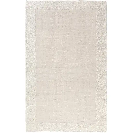 Ivory And Cream Hand Woven Square Rug Photo 2