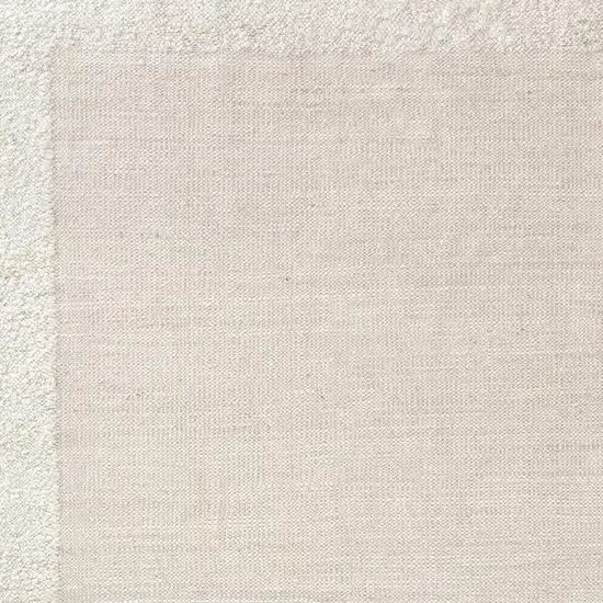 Ivory And Cream Hand Woven Square Rug Photo 4