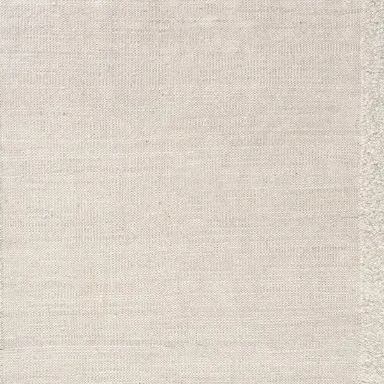 Ivory And Cream Hand Woven Square Rug Photo 4