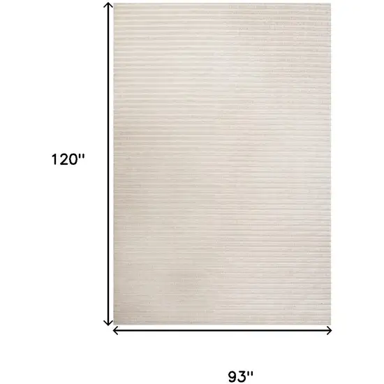 Ivory And Cream Striped Indoor Outdoor Area Rug Photo 5