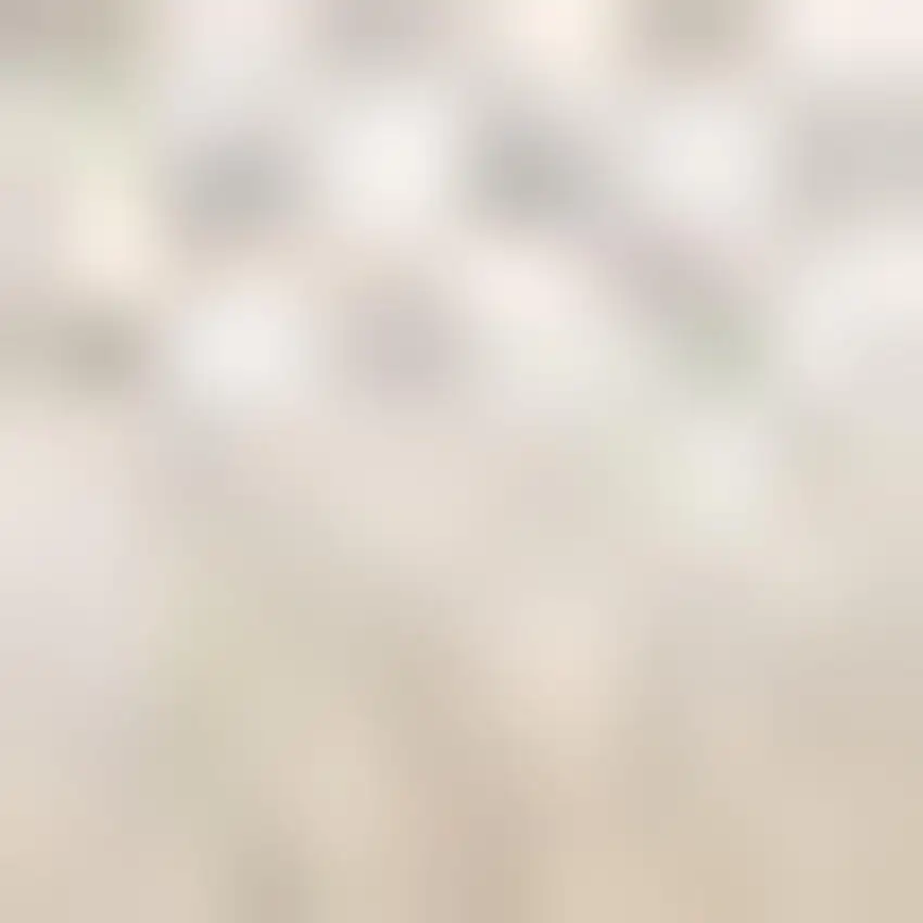 Ivory And Cream Striped Indoor Outdoor Area Rug Photo 2