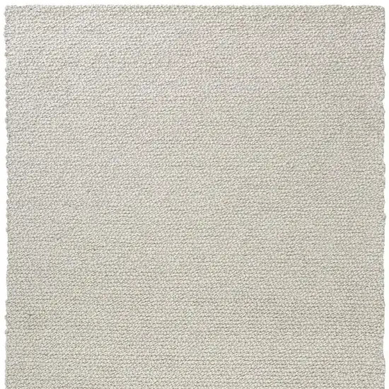 Ivory And Cream Wool Hand Woven Square Rug Photo 5