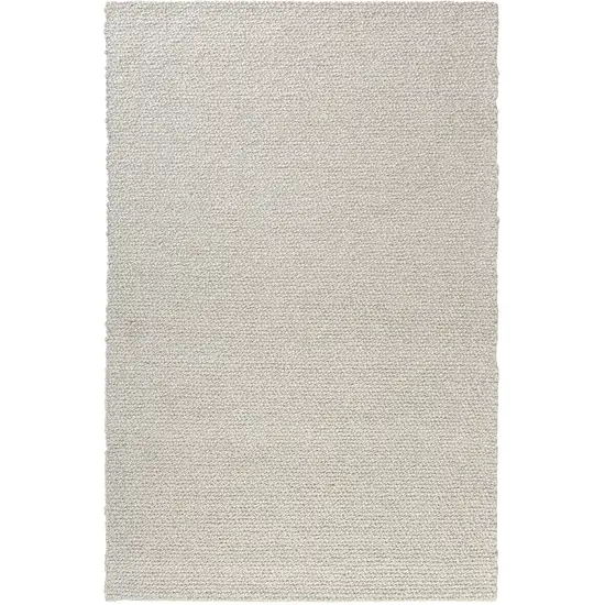 Ivory And Cream Wool Hand Woven Square Rug Photo 2