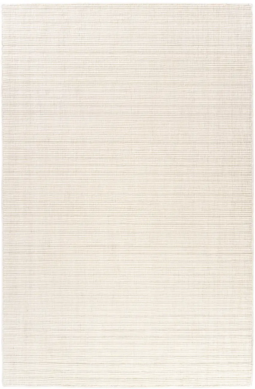 Ivory And Cream Wool Hand Woven Square Rug Photo 2
