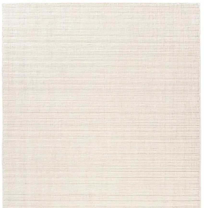 Ivory And Cream Wool Hand Woven Square Rug Photo 4