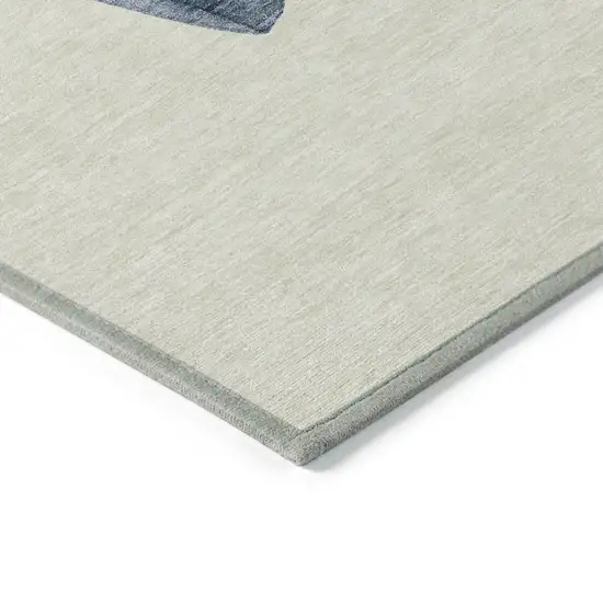 Ivory And Denim Blue Snowmen Washable Indoor Outdoor Area Rug Photo 7