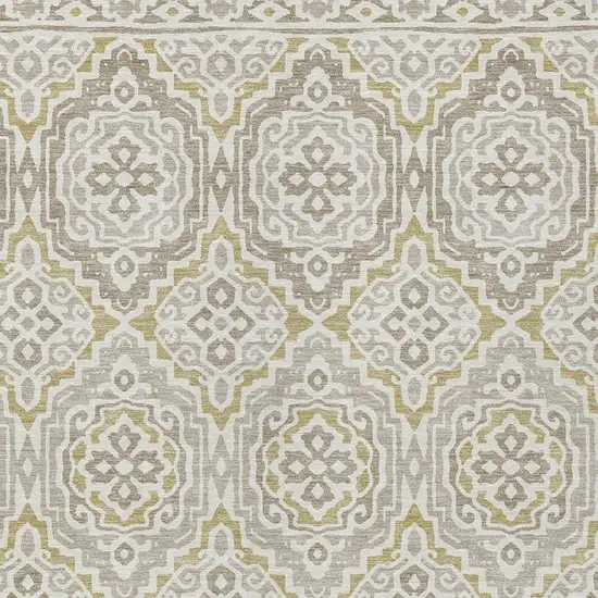 Ivory And Denim Blue Tribal Washable Indoor Outdoor Area Rug Photo 4