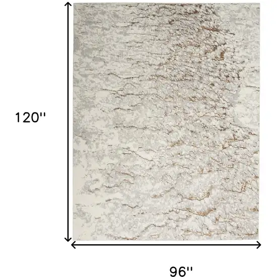 Ivory And Gold Abstract Area Rug Photo 3