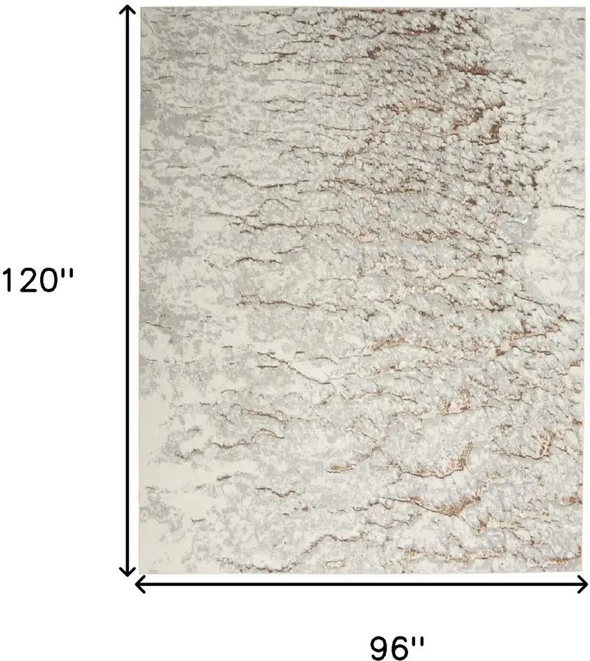 Ivory And Gold Abstract Area Rug Photo 3