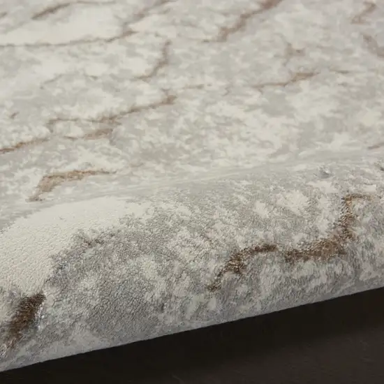 Ivory And Gold Abstract Area Rug Photo 7