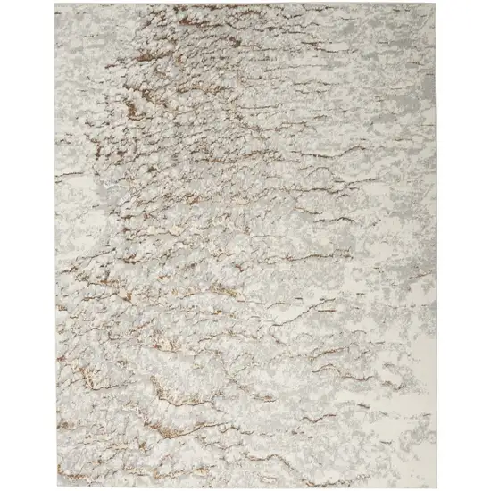 Ivory And Gold Abstract Area Rug Photo 6