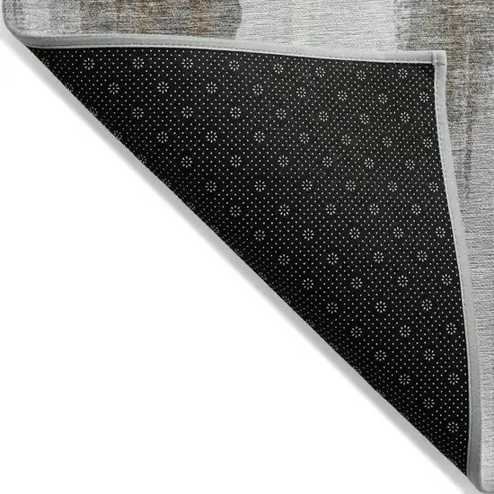 Ivory And Gold Abstract Washable Indoor Outdoor Area Rug Photo 7