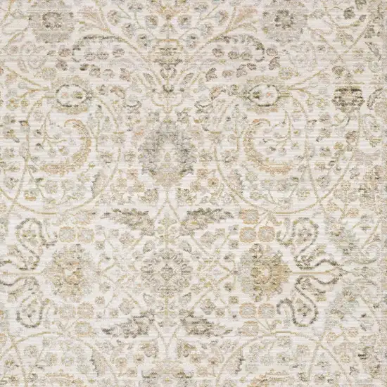 Ivory And Gold Floral Area Rug Photo 3