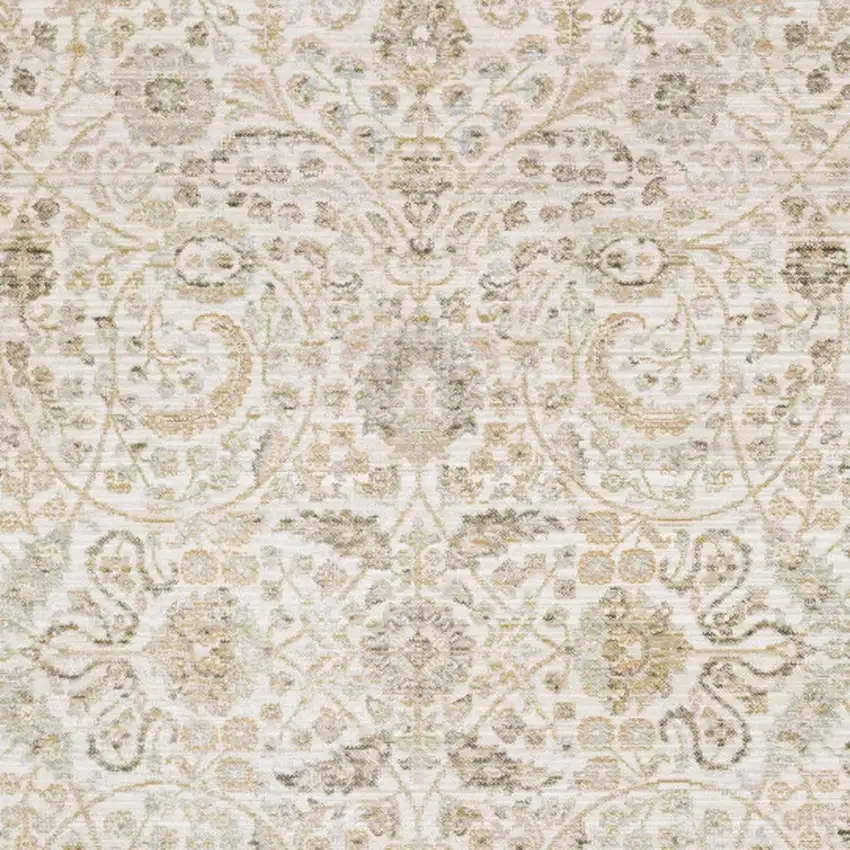 Ivory And Gold Floral Area Rug Photo 3