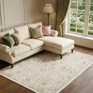 Photo of Ivory And Gold Floral Area Rug