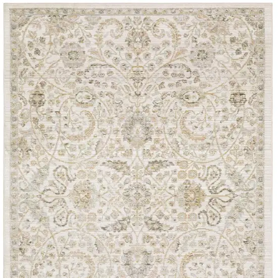 Ivory And Gold Floral Area Rug Photo 4