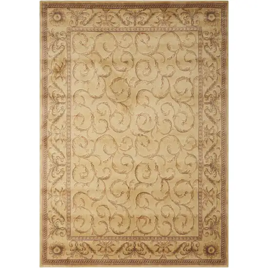 Ivory And Gold Floral Non Skid Area Rug Photo 4