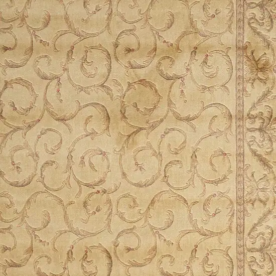 Ivory And Gold Floral Non Skid Area Rug Photo 6