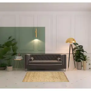 Photo of Ivory And Gold Floral Non Skid Area Rug