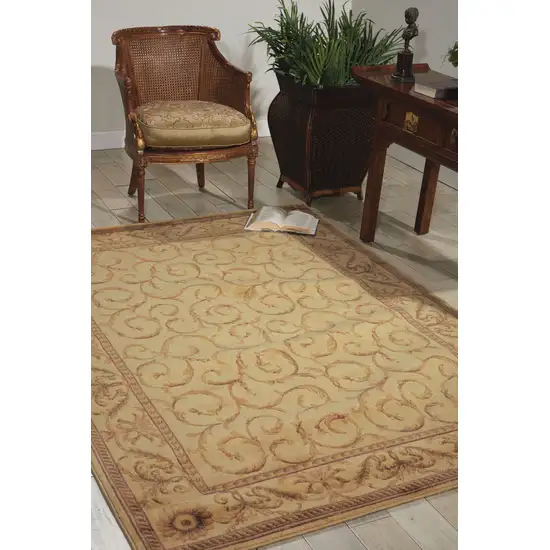 Ivory And Gold Floral Non Skid Area Rug Photo 4