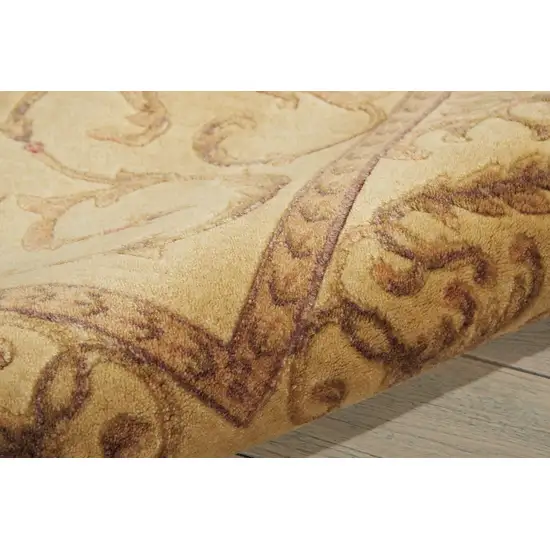 Ivory And Gold Floral Non Skid Area Rug Photo 9