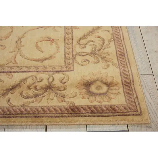 Ivory And Gold Floral Non Skid Area Rug Photo 6