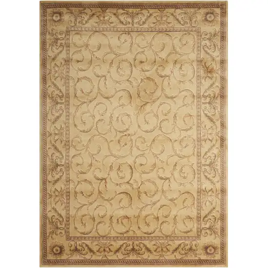 Ivory And Gold Floral Non Skid Area Rug Photo 7