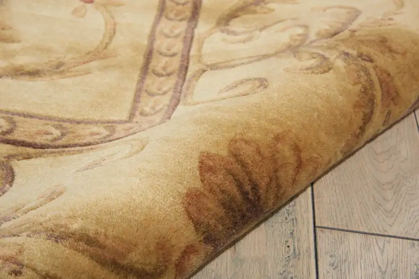 Ivory And Gold Floral Non Skid Area Rug Photo 9
