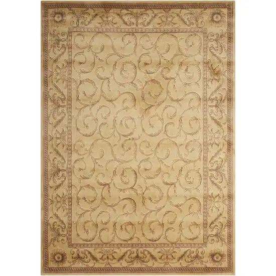 Ivory And Gold Floral Non Skid Area Rug Photo 7