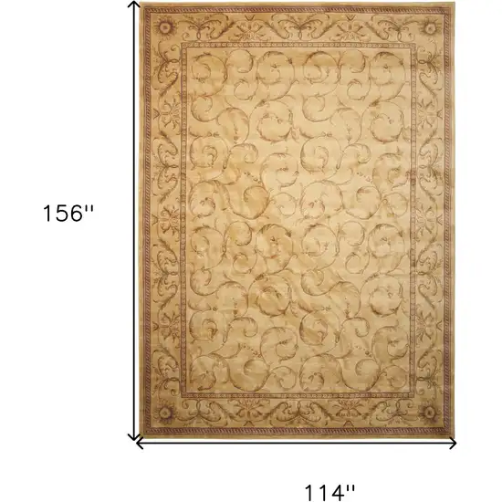 Ivory And Gold Floral Non Skid Area Rug Photo 3
