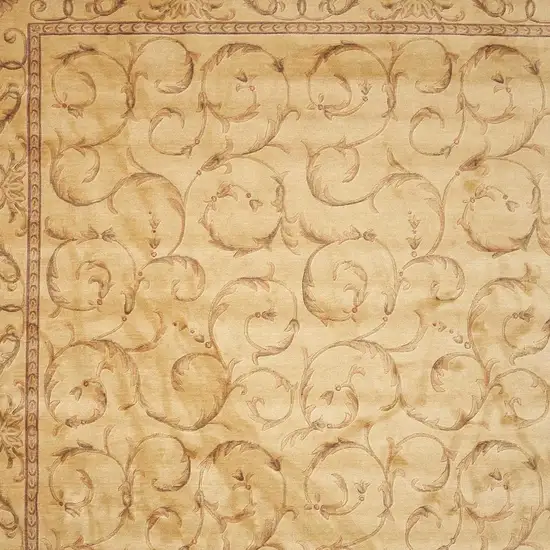 Ivory And Gold Floral Non Skid Area Rug Photo 3