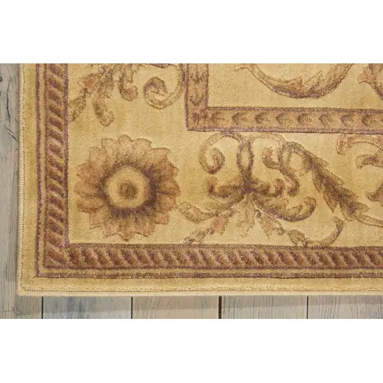 Ivory And Gold Floral Non Skid Area Rug Photo 8