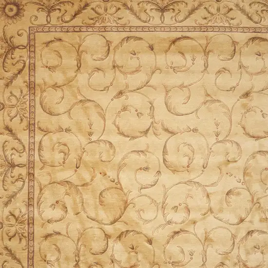 Ivory And Gold Floral Non Skid Area Rug Photo 6