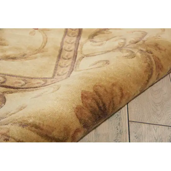 Ivory And Gold Floral Non Skid Area Rug Photo 9