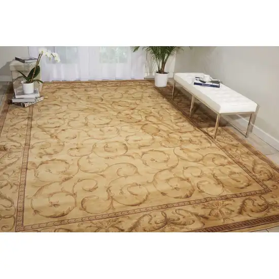 Ivory And Gold Floral Non Skid Area Rug Photo 5