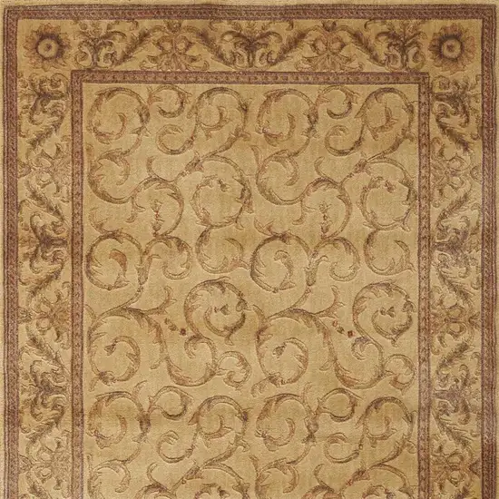 Ivory And Gold Floral Non Skid Area Rug Photo 4