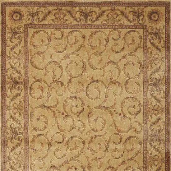 Ivory And Gold Floral Non Skid Area Rug Photo 7