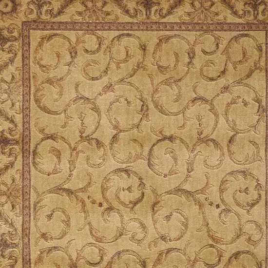 Ivory And Gold Floral Non Skid Area Rug Photo 3