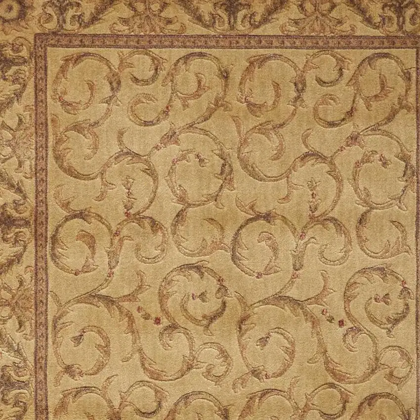 Ivory And Gold Floral Non Skid Area Rug Photo 3